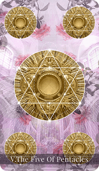 The Five of Pentacles Tarot Cards - Auntyflo.com